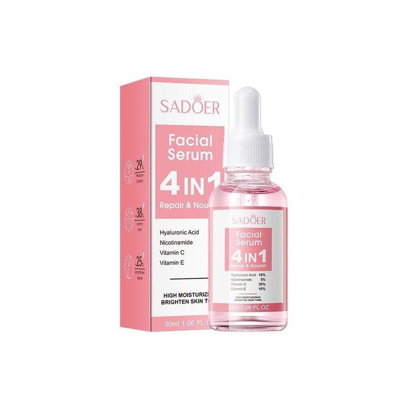 Sérum Facial 4 en 1 — Hidratación, Luminosidad y Piel con Mejor Aspecto